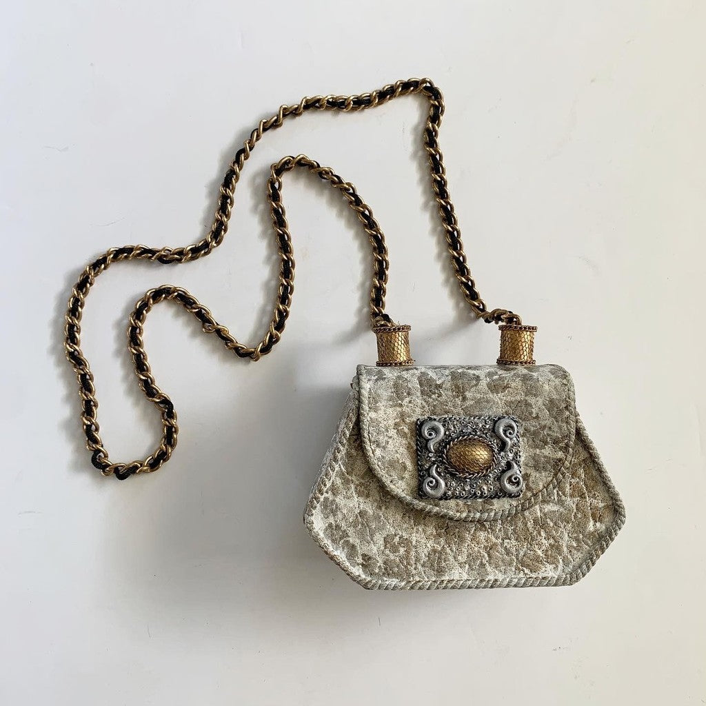 Vintage Embellished Chain Strap Mini Purse