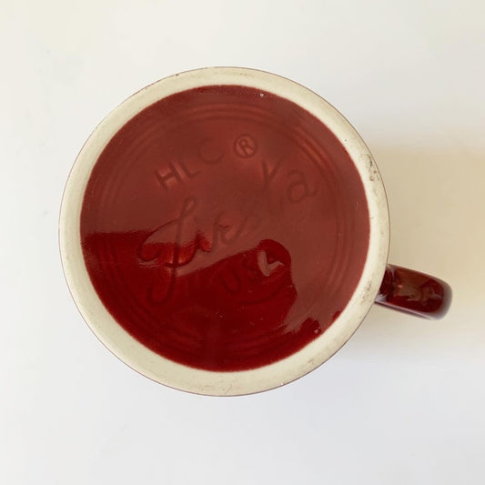 Fiestaware Tom & Jerry Burgundy Cinnabar Ring Handle Mug Backstamp HLC