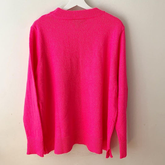 Lane Bryant Neon Pink Relaxed Knit Sweater