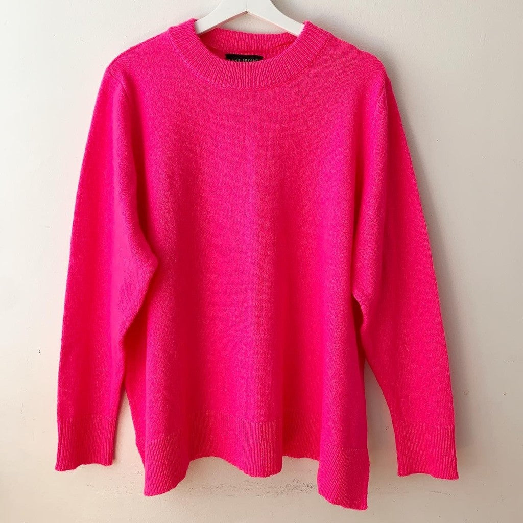 Lane Bryant Neon Pink Relaxed Knit Sweater