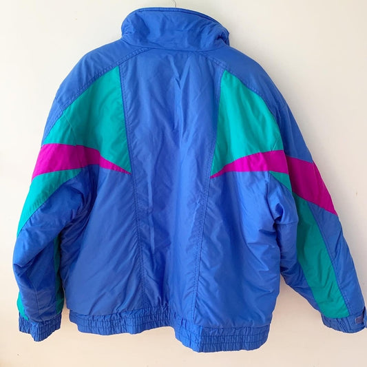 Vintage 90s Steep Slopes Blue Pink Ski Jacket