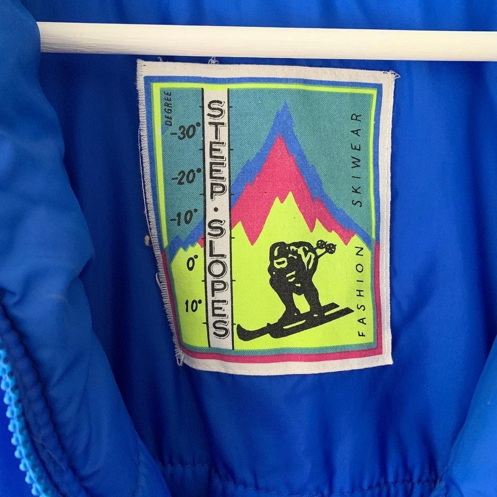 Vintage 90s Steep Slopes Blue Pink Ski Jacket