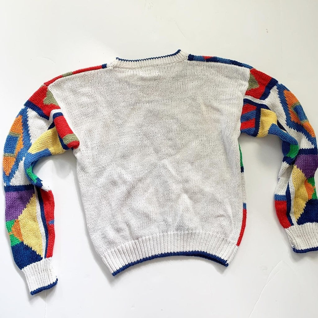 Vintage Boston Traders Colorful Knit Pullover Sweater