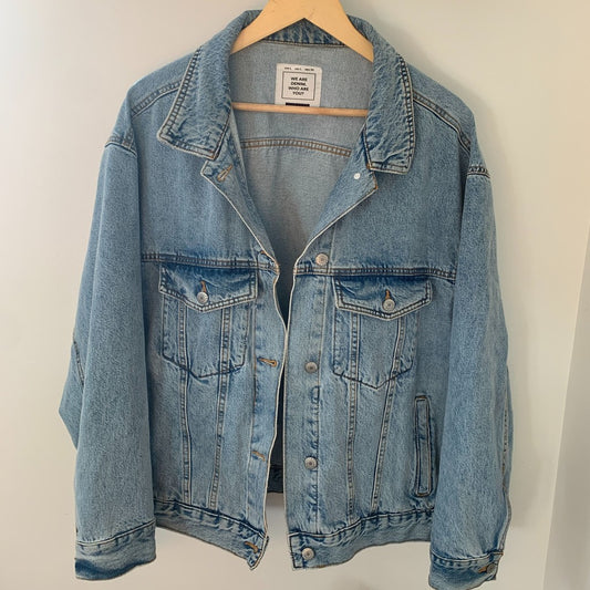 Pull&Bear We Are Denim Oversized Blue Jean Jacket