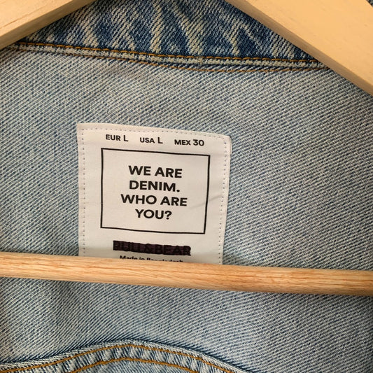 Pull&Bear We Are Denim Oversized Blue Jean Jacket