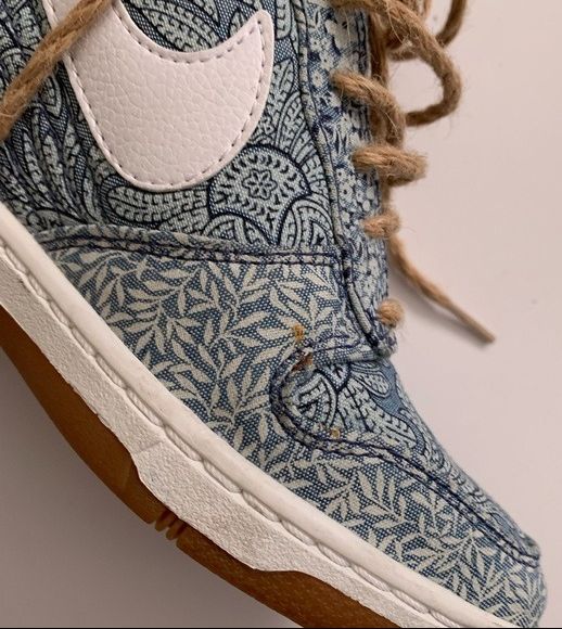 Nike x Liberty Dunk Sky Hi Floral Paisley Rope Laces Sneaker Shoes 7.5 Women's