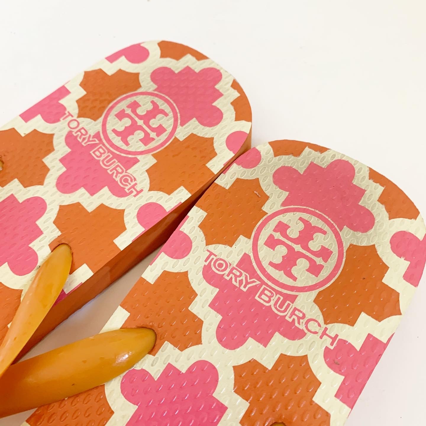 Tory Burch Orange and Pink Moroccan Flip Flop