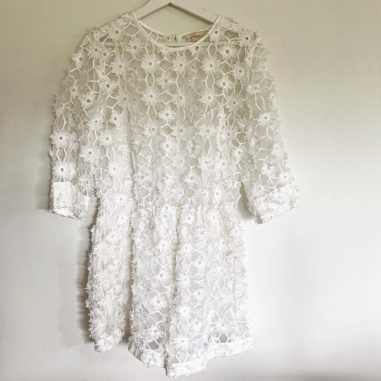 H&M Embroidered Organza One-Piece Shorts Romper