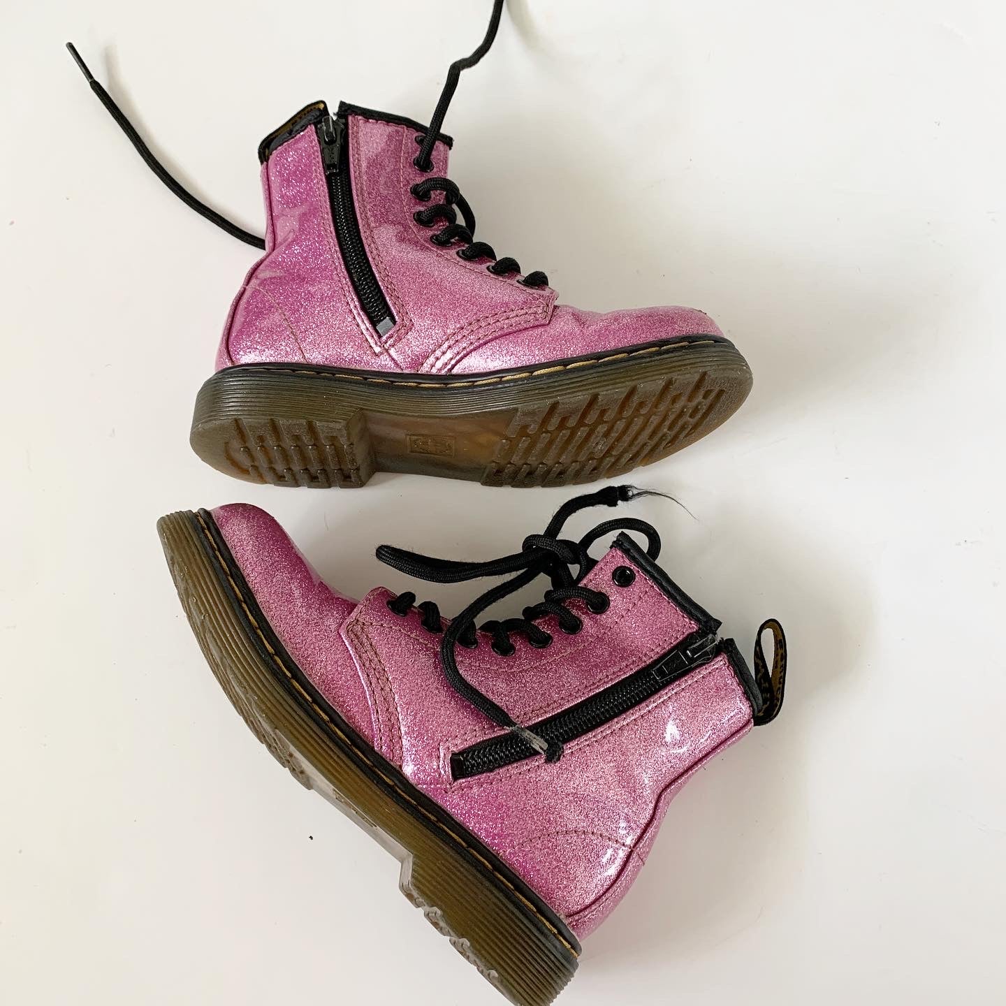 Dr. Doc Martens 1460 Glitter J Girl’s Pink Combat Boots Toddler