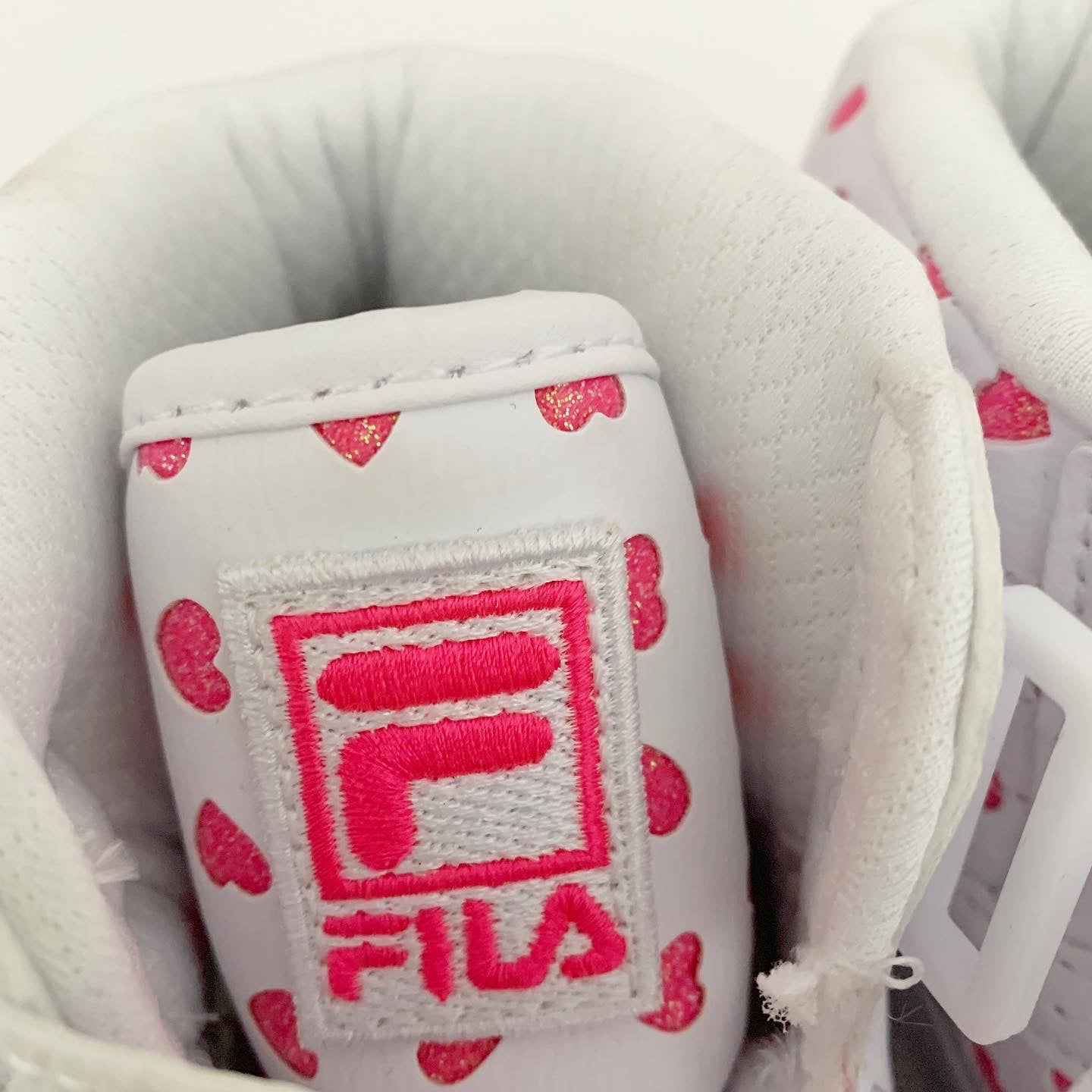 Fila Vulc 13 Heart High Top Sneaker Women's  Pink White Size 8.5