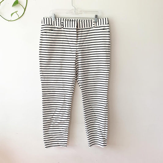 Express Black / White Striped Editor Cropped Pants 12