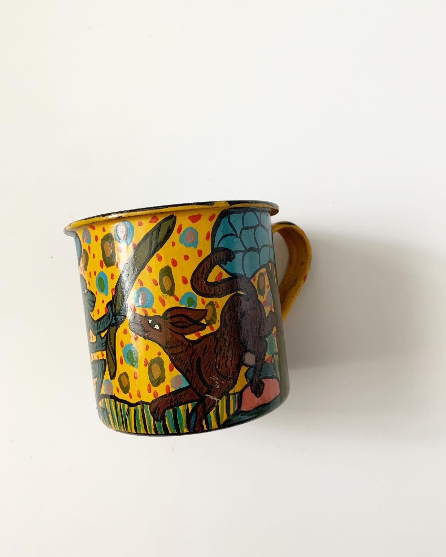 Hand Painted Jungle Animal Print Camper Style Mug