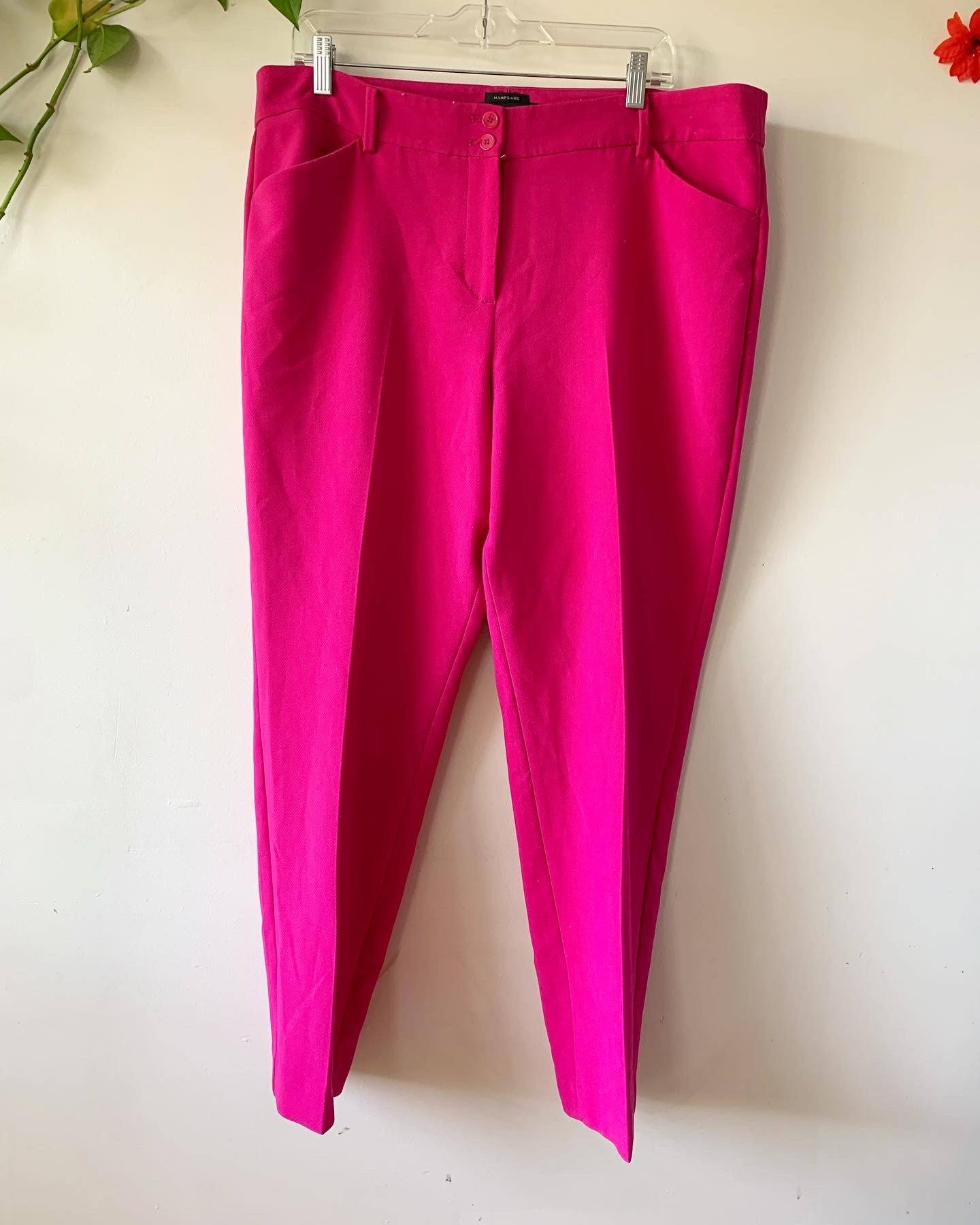 Talbots Hampshire Hot Pink Ankle Twill Pants, Size 16