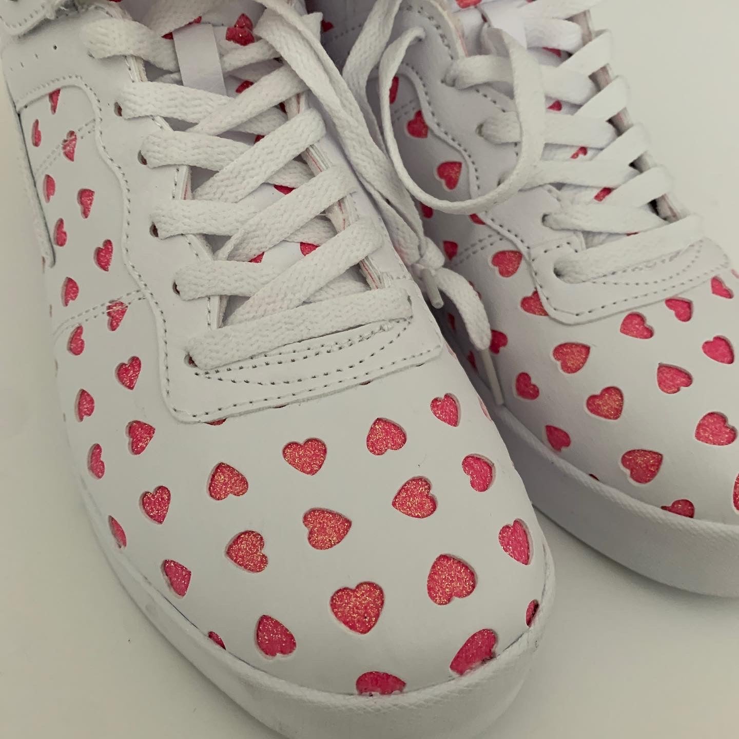 Fila Vulc 13 Heart High Top Sneaker Women's  Pink White Size 8.5