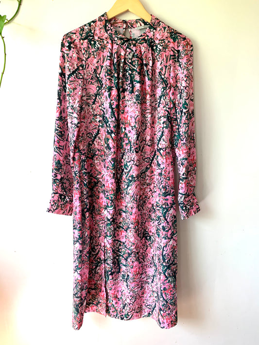 H&M Pink Multicolor Floral Backless Midi Dress 10