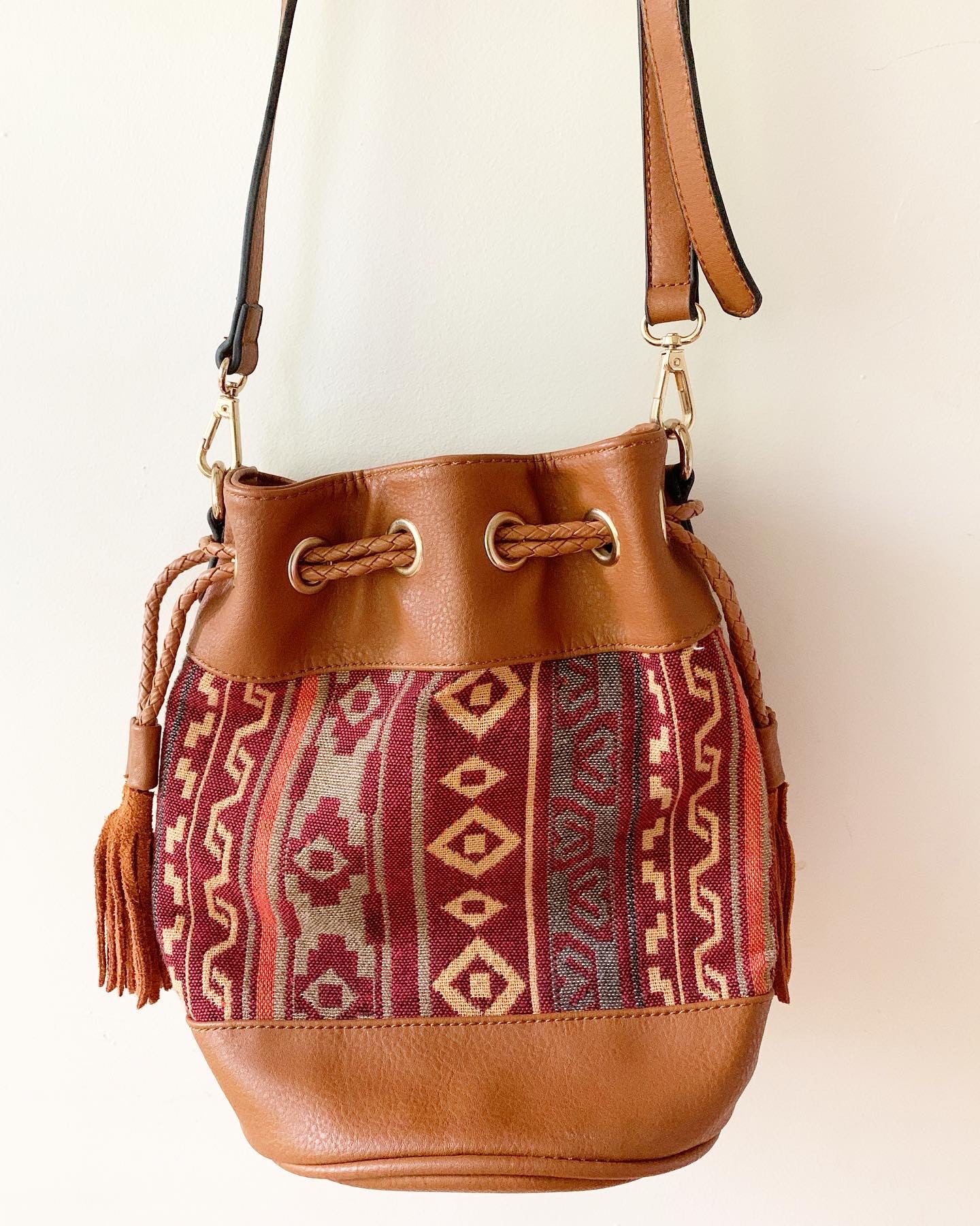 Aztec Print Bucket Bag Purse