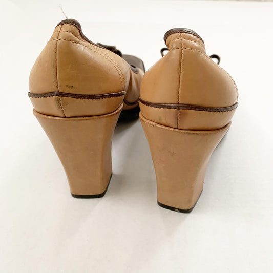 Vintage VS Block Heel, Size 8M, Brown, Tan
