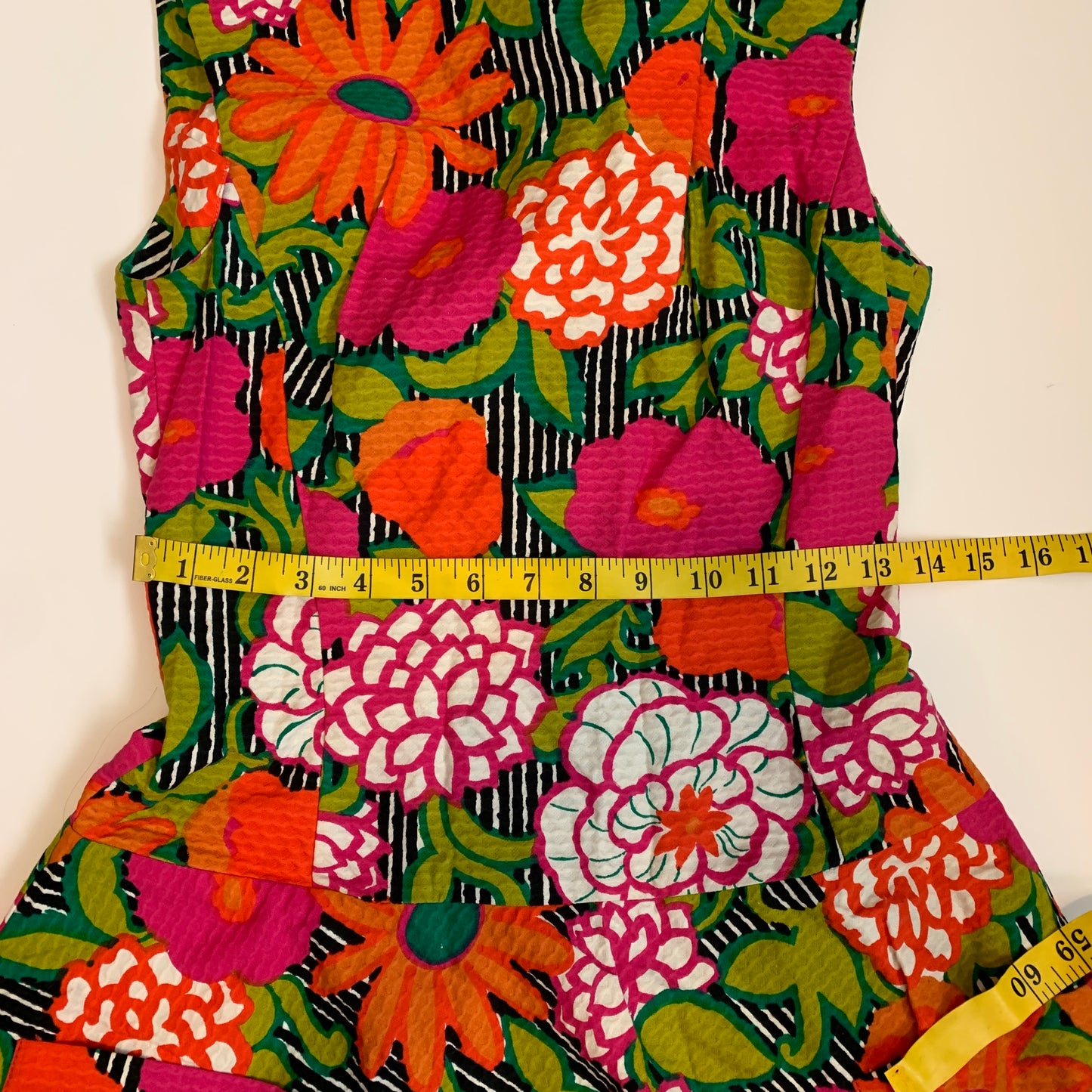 Vintage 1960s Barbara Lee Passport Collection Multicolor Floral Fit & Flare Dress