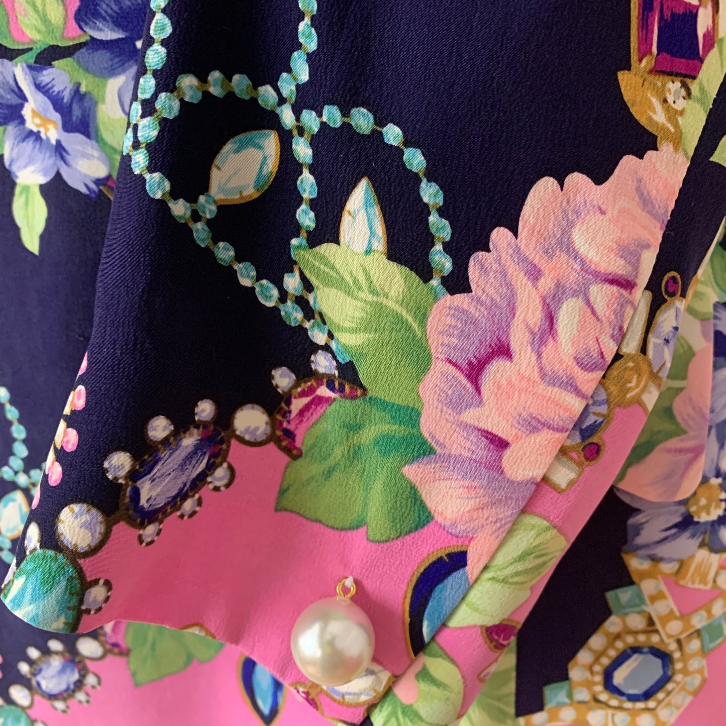 Dana Buchman Jewel Floral Print Silk Blazer