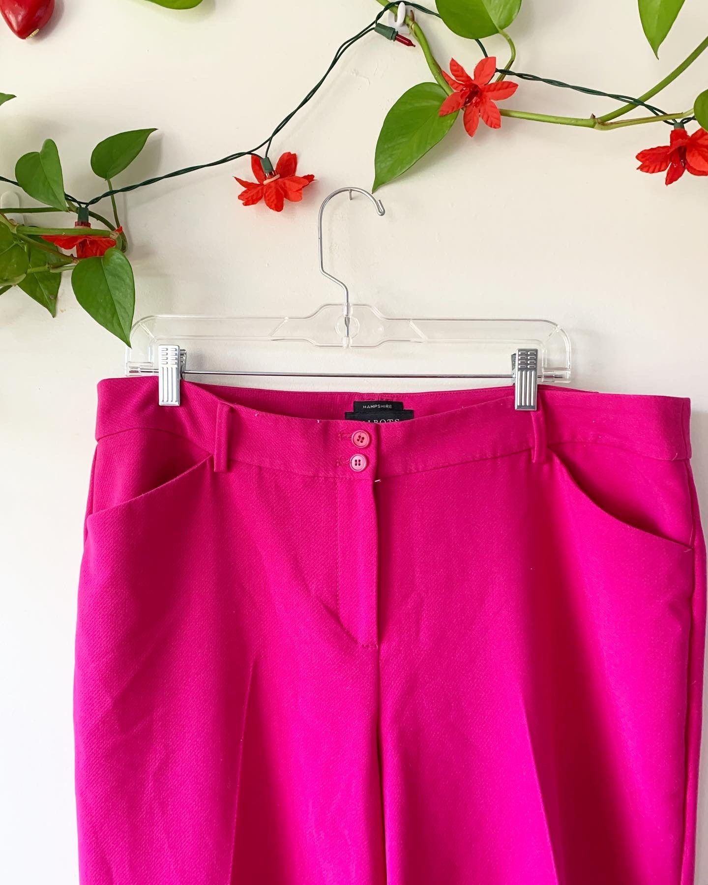 Talbots Hampshire Hot Pink Ankle Twill Pants, Size 16