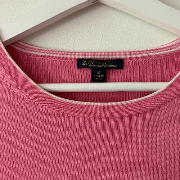 Brooks Brothers Pink Silk Sweater, Size Medium