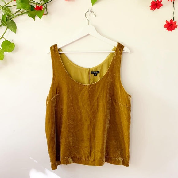 J.Crew Mustard Yellow Velvet Tank, Size 16, New with Tags