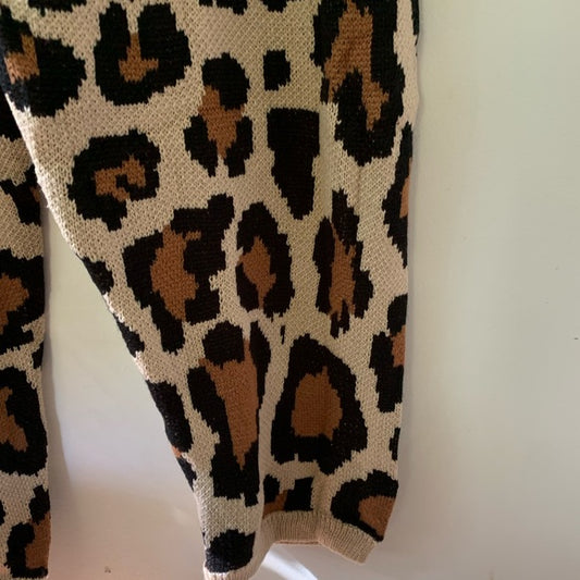 Hayden Los Angeles High Rise Knit Leopard Print Pants, Size 2X