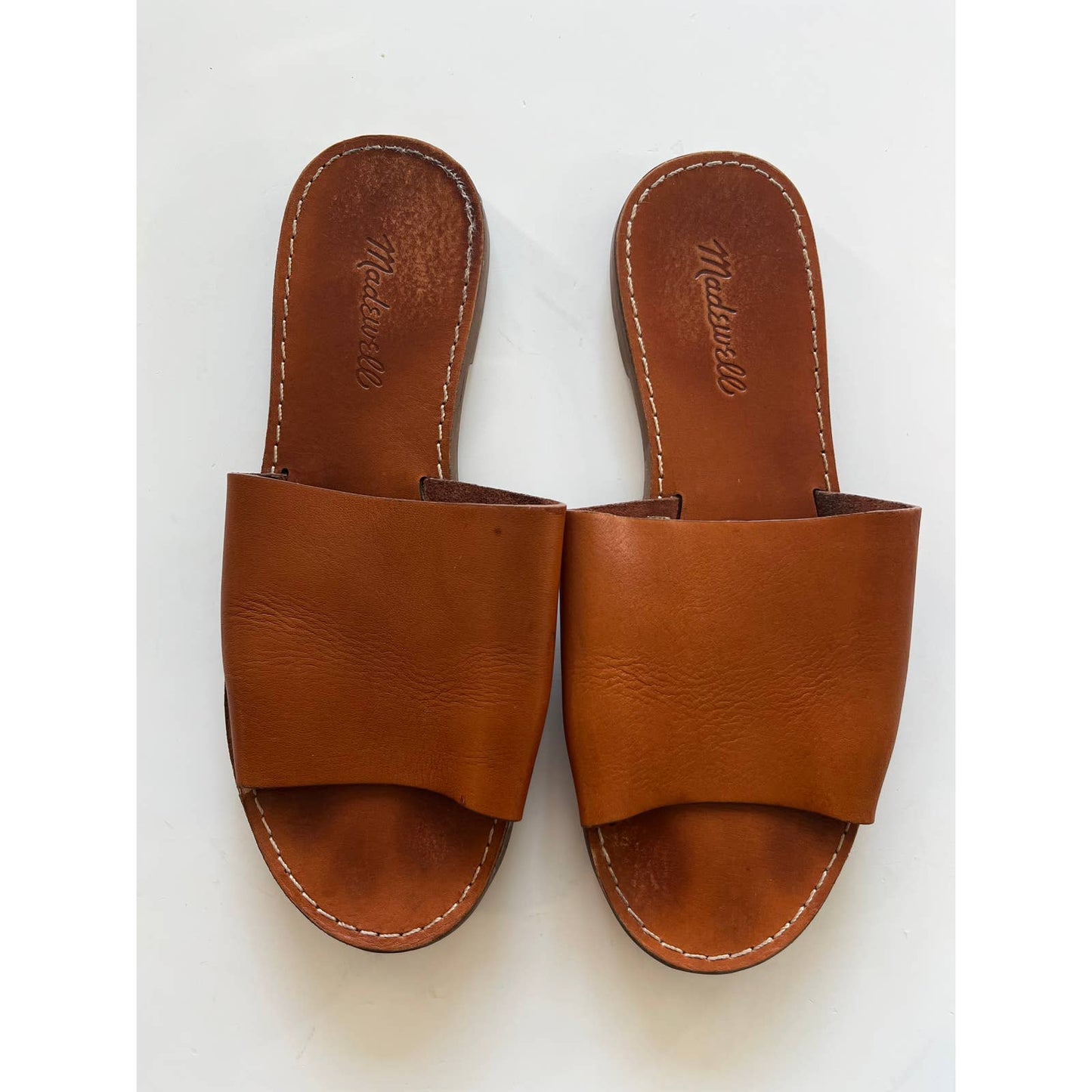 Madewell Brown Leather Boardwalk Slide Sandal Shoes E8249