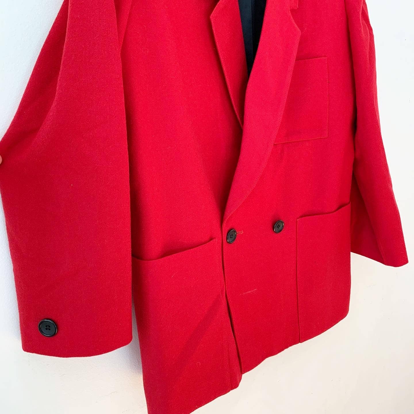 Vintage Red Wool Double Breasted Blazer