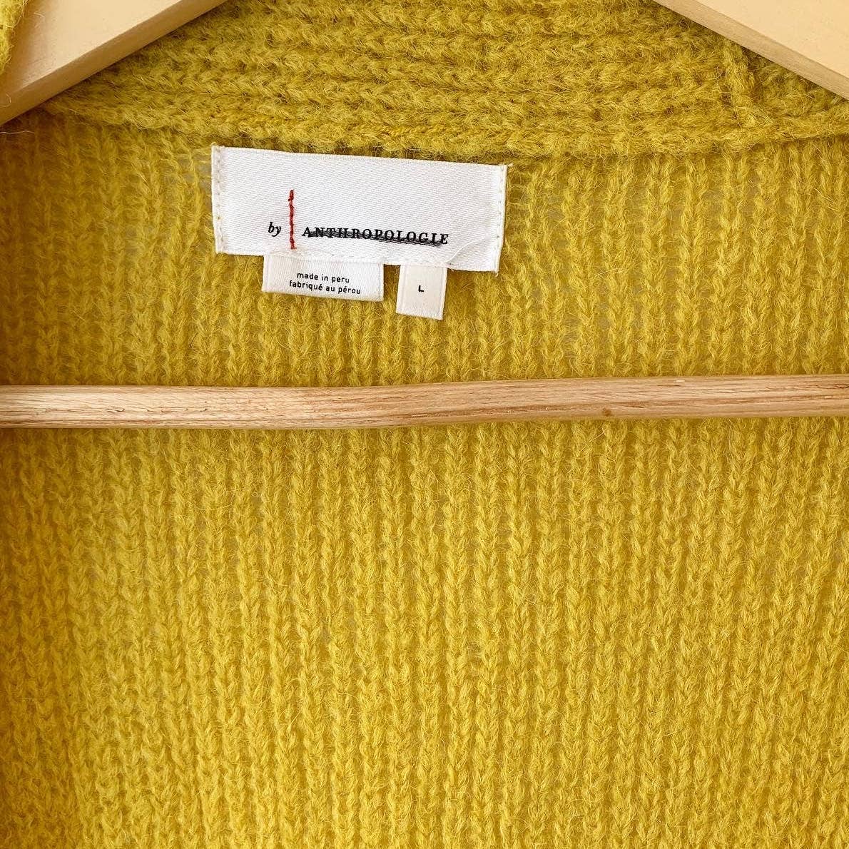 By Anthropologie Maize Yellow Open Cardigan Duster with Pockets