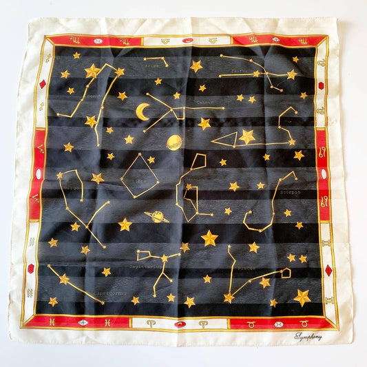 Vintage Symphony New Age Astrology Zodiac Square Scarf