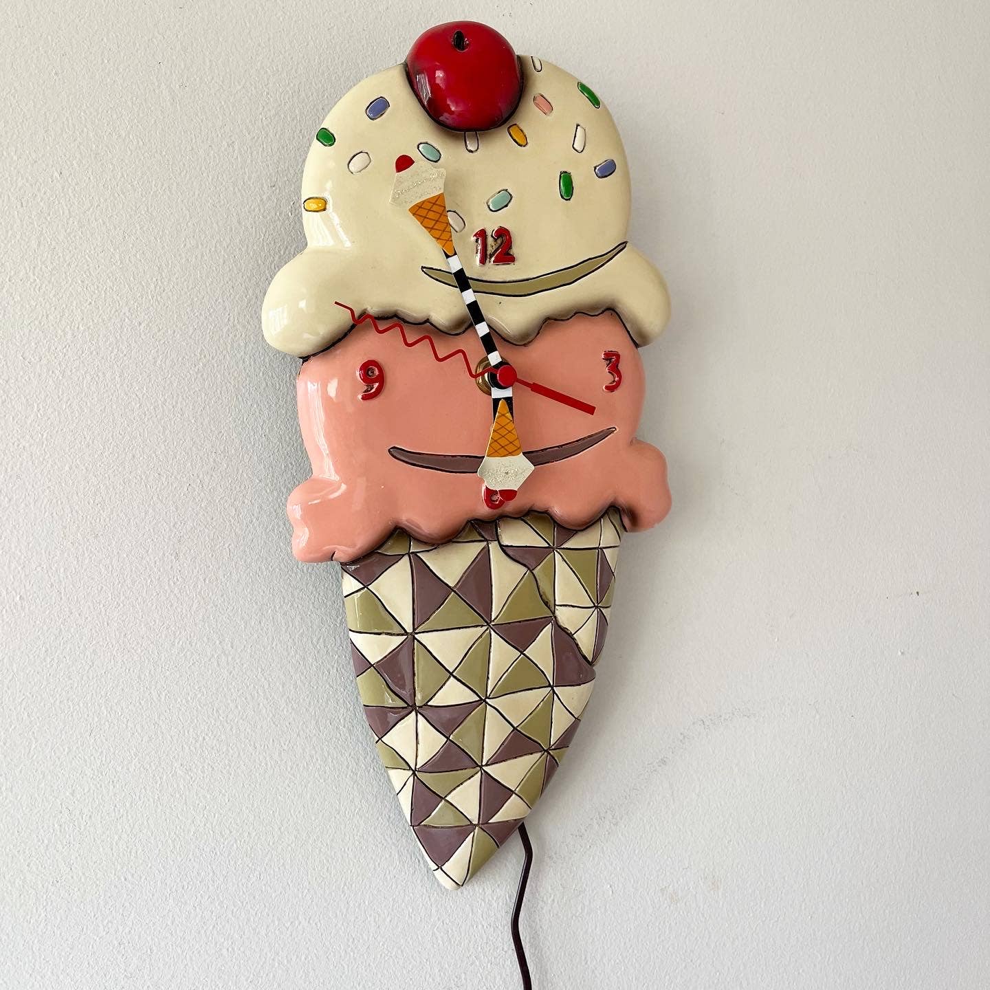 Allen Designs Scoops Ice Cream Shaped Pendulum Novelty Clock