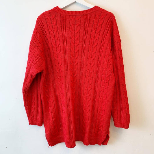 Vintage Moda Internazionale Forelli Red Cable Knit Sweater