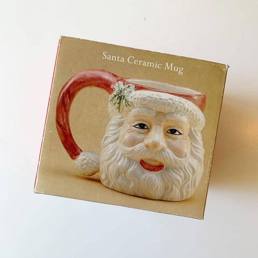 Vintage Hand Painted Ceramic Santa Mug 20 ounce