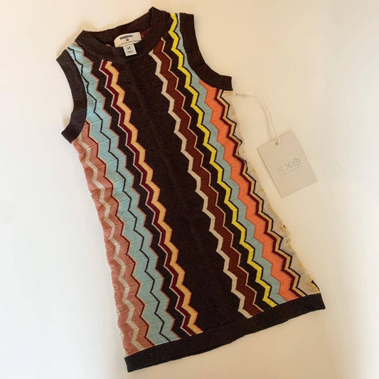 Kids Missoni for Target Chevron Sweater Vest Dress Brown Yellow