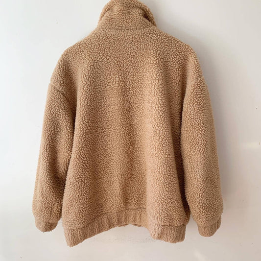 I.AM.GIA Caramel Tan Sherpa Pixie Full Zip Teddy Jacket