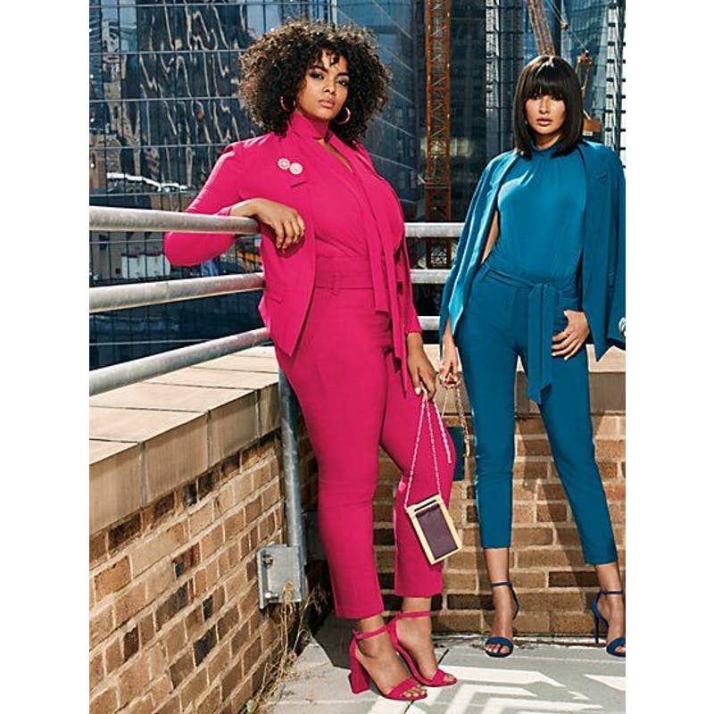 NY&Co York & Company Soft Madie Blazer Belted 7th Avenue Primrose Pink