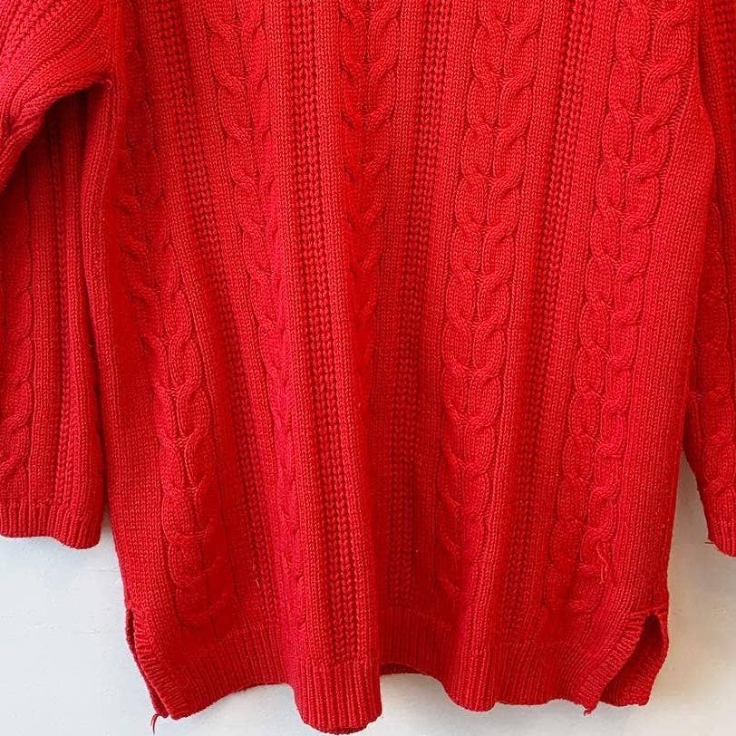 Vintage Moda Internazionale Forelli Red Cable Knit Sweater