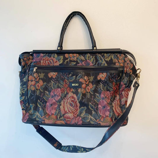 Vintage Lexi Tapestry Floral Duffle Luggage Travel Bag