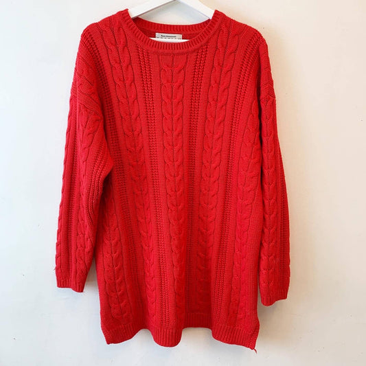 Vintage Moda Internazionale Forelli Red Cable Knit Sweater