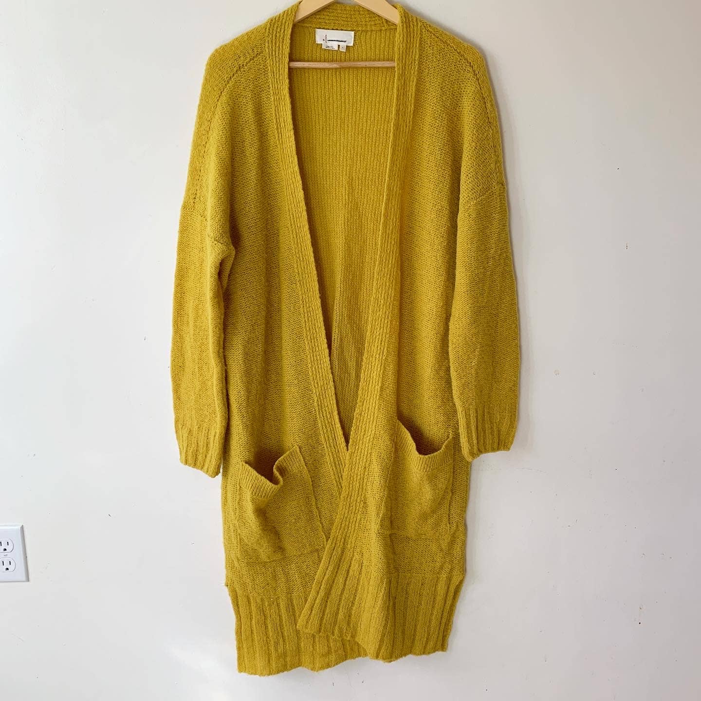 By Anthropologie Maize Yellow Open Cardigan Duster with Pockets