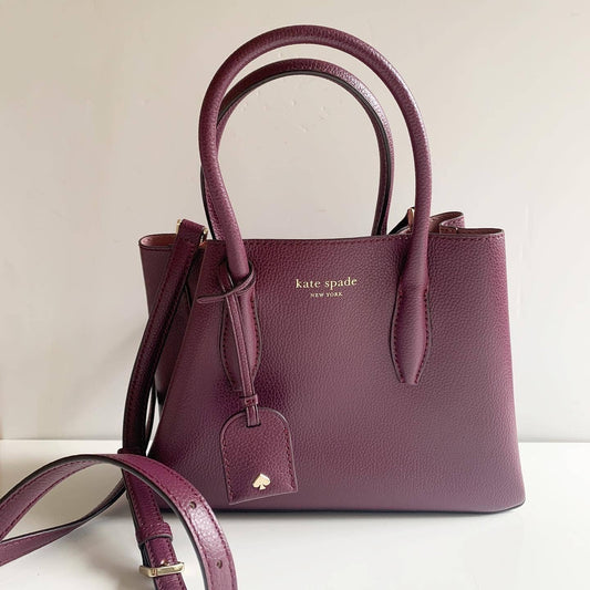 Kate Spade Eva Small Satchel Crossbody Deep Plum Purple Purse