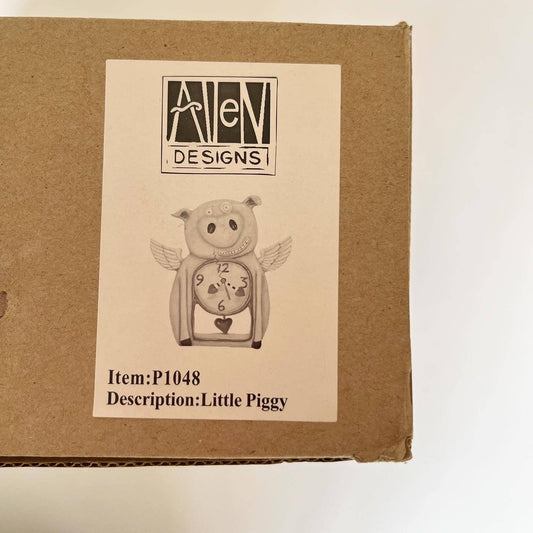 Allen Designs Little Flying Pig Piggy Pendulum Novelty Wall Clock