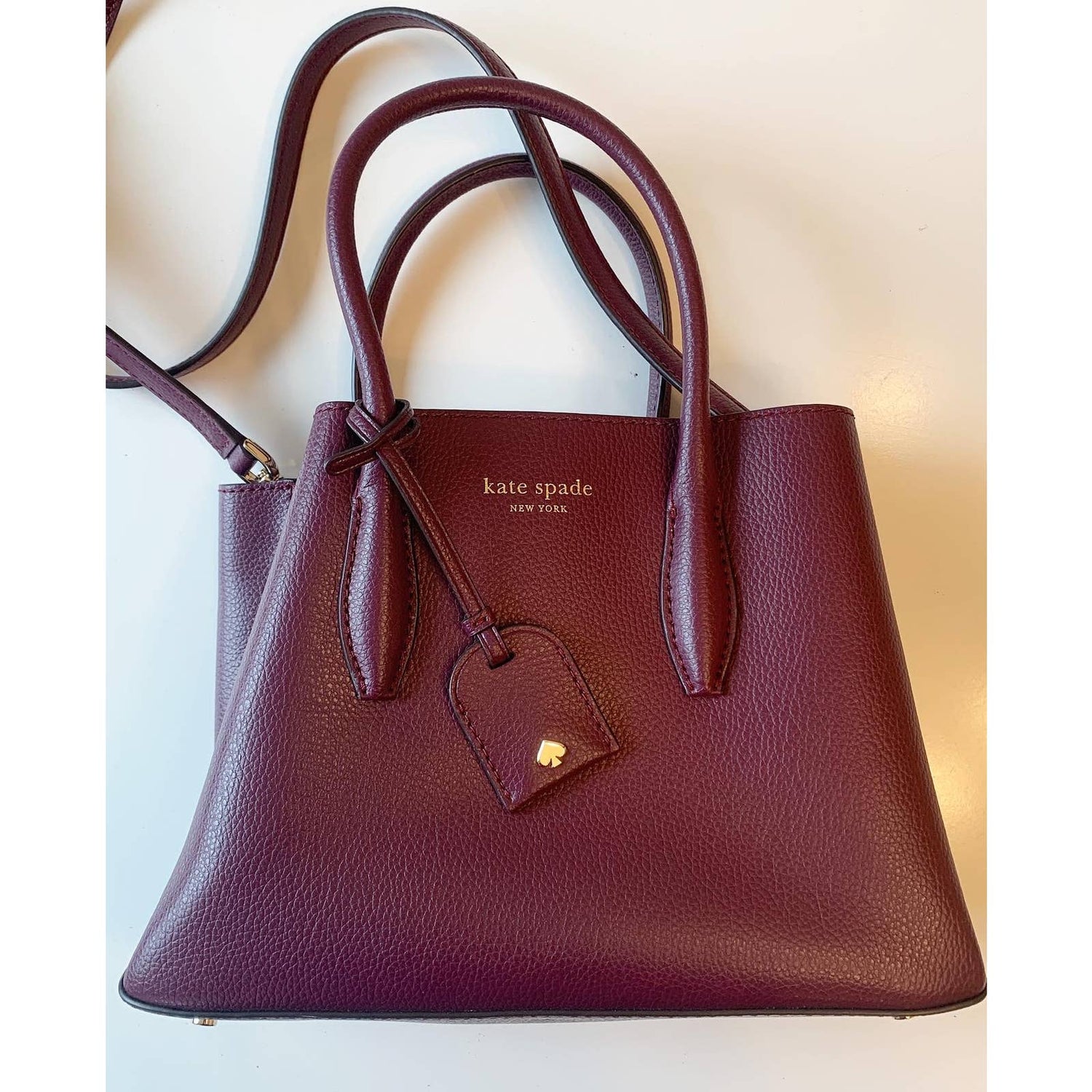 Leather handbag Kate Spade Purple in Leather - 30725455