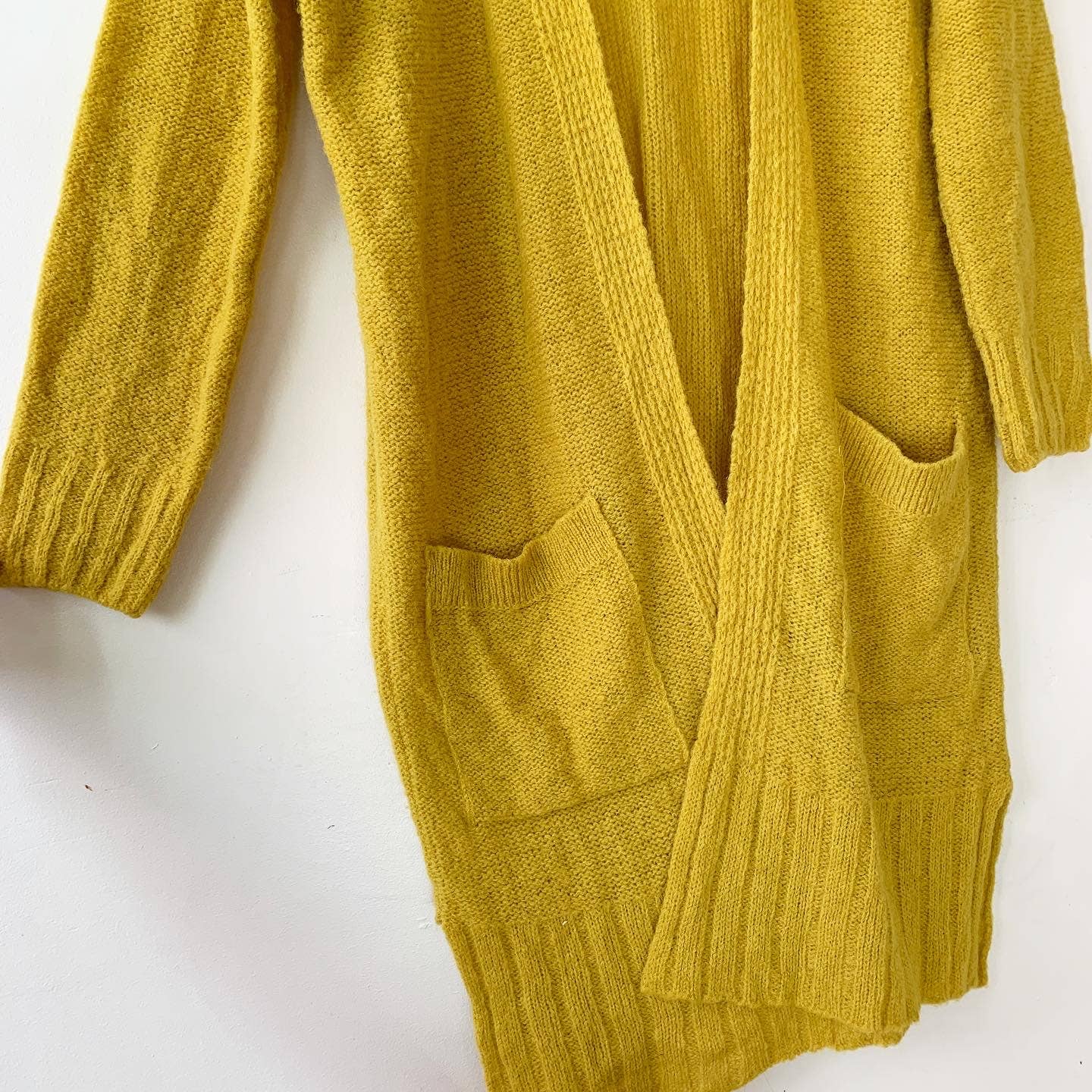 By Anthropologie Maize Yellow Open Cardigan Duster with Pockets