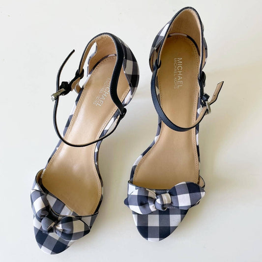 MK Michael Kors SH18A Pippa Gingham Plaid Heel Sandal